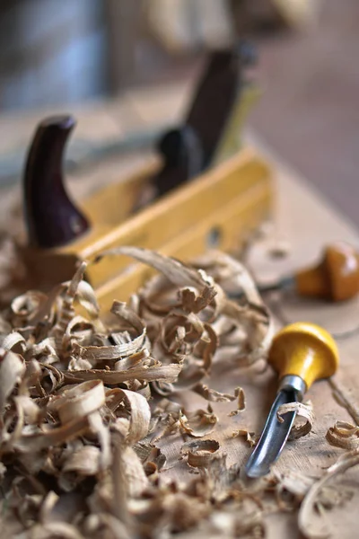 Gereedschap Voor Houtbewerking Ambachten Timmerwerk Handgereedschap Planers Beitels Meetgereedschappen Veel — Stockfoto