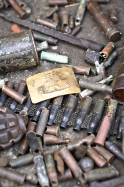 Silah kupa askerlik geçmişi. Almanya İkinci Dünya Savaşı ile SSCB ve Avrupa ülkeleri. Bir kemer tokası tarihinde Sovyetler Birliği arması.