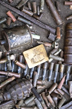 Silah kupa askerlik geçmişi. Almanya İkinci Dünya Savaşı ile SSCB ve Avrupa ülkeleri. Bir kemer tokası tarihinde Sovyetler Birliği arması.