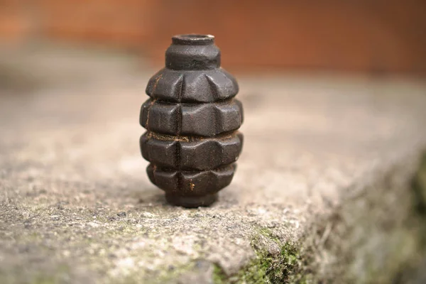 Neutralized Grenade Second World War Concrete Background Bunker Dangerous Artifacts — Stock Photo, Image