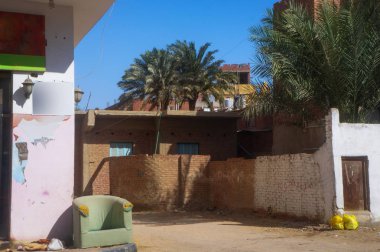 Evleri gecekondu Mısır yoksul bölgelerde eski kalıntıları. Hurghada ve Cairo Asya. Tasarım için stok fotoğraf