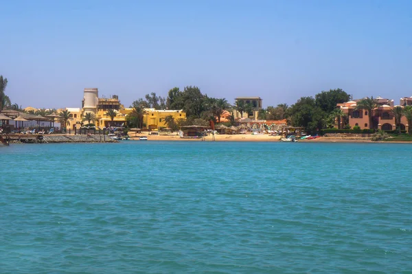 Bella Vista Sulla Costa Con Case Alberghi Sul Mare Rosso — Foto Stock