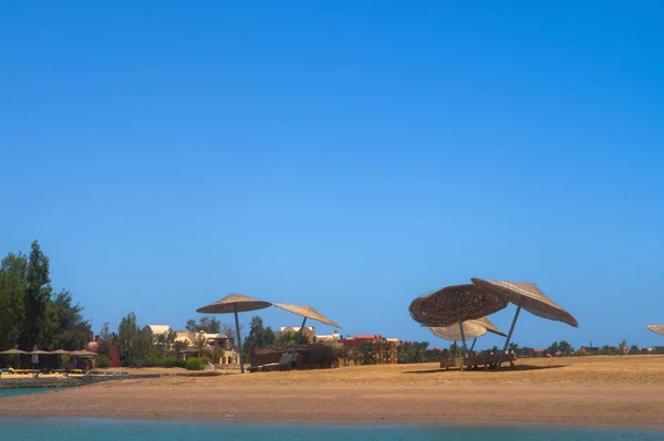 Beautiful View Coastline Houses Hotels Red Sea Tourist Region Egypt — Stock Photo, Image