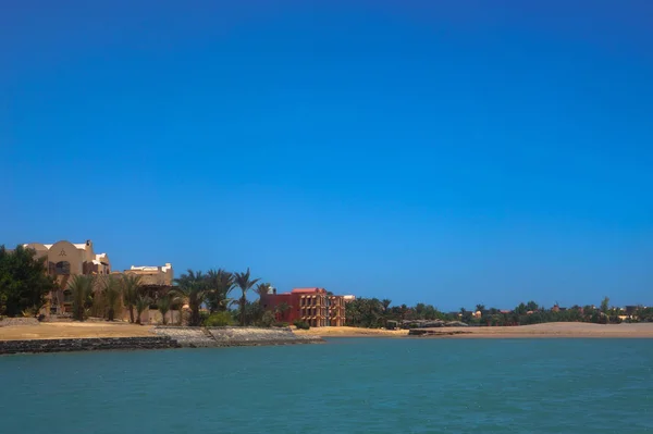 Bella Vista Sulla Costa Con Case Alberghi Sul Mare Rosso — Foto Stock