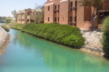 Güzel manzara ev ve otel Kızıldeniz ile kıyı şeridi. Mısır'daki turizm bölgesi. Hurghada ve kendi gelenekleri. Tasarım için stok fotoğraf