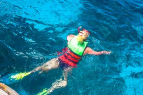 Beau Jeu Bain Mer Bleu Flou Thème Océan Avec Des — Photo