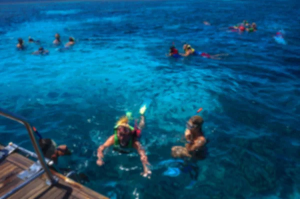 Beau Jeu Bain Mer Bleu Flou Thème Océan Avec Des — Photo