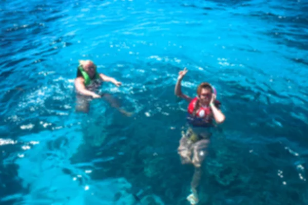 Beau Jeu Bain Mer Bleu Flou Thème Océan Avec Des — Photo