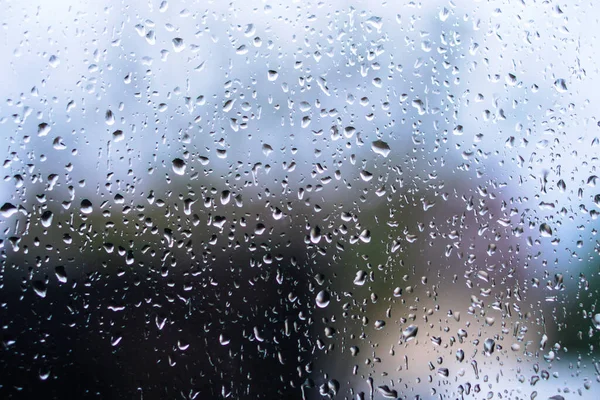 Вікно Видом Дощову Вулицю Гломійська Вечірня Погода Видом Дорогу Краплі — стокове фото