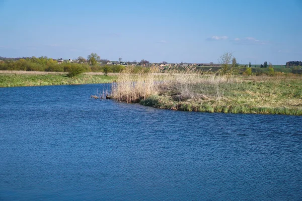 Vacker Vårflod Den Strömmande Naturen Färgglada Landskap Morgonen Och Kvällen — Stockfoto