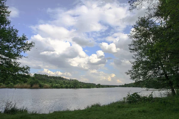 Krásná Řeka Vysočině Létě Jezero Ekologicky Čisté Park Rezervy Pozadí — Stock fotografie