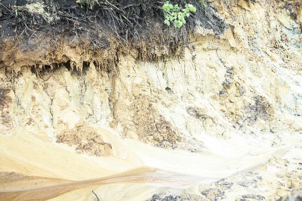 Cavou Buraco Chão Preenchido Com Água Para Nível Pântano Elemento — Fotografia de Stock