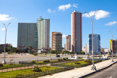 Havana, Küba - 11 Aralık 2016: Vedado manzarası Havana