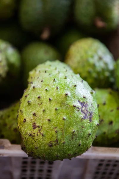 Soursop fruit on asian market, Borneo — Stock Photo, Image
