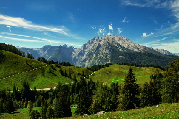 Idylická krajina v Alpách na wiidylické krajině v Alpách — Stock fotografie