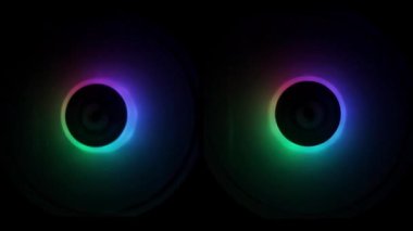 Rgb daireleri farklı renklerde parlar 