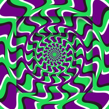 Bir dairesel spiral desenli kare kare hareket. Optik illüzyon arka plan.