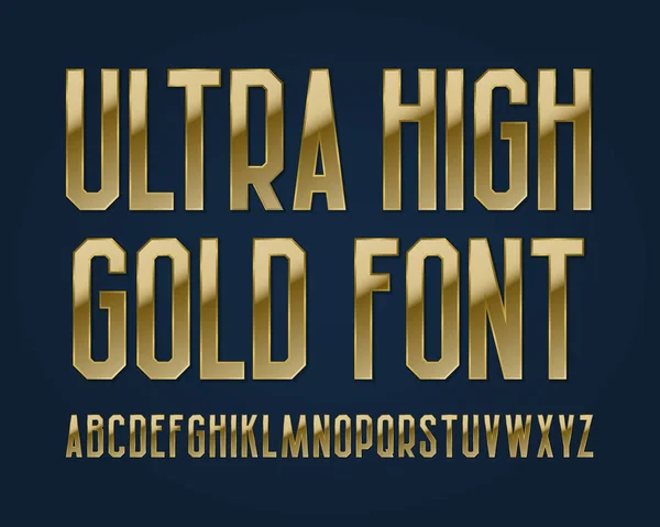 Ultrahohe Goldschrift Isoliertes Englisches Alphabet — Stockvektor