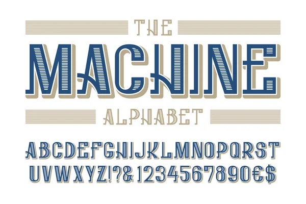 Alphabet Machine Avec Chiffres Signes Devise — Image vectorielle