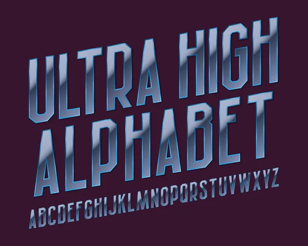 Ultrahohes Alphabet Lebendige Ultraviolette Schrift Isoliertes Englisches Alphabet — Stockvektor