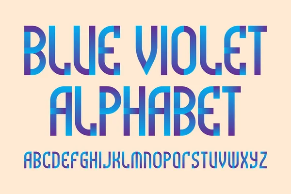 Blauviolettes Alphabet Stilvolle Lebendige Schrift Isoliertes Englisches Alphabet — Stockvektor