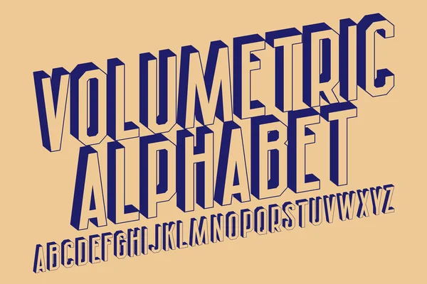 Ογκομετρική Αλφάβητο Μονόχρωμη Γράμματα Γραμματοσειράς Απομονωμένη Αγγλικό Αλφάβητο Στυλ Ρετρό — Διανυσματικό Αρχείο
