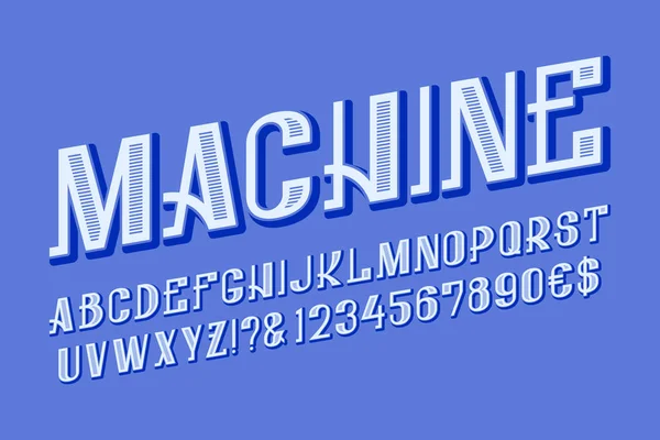 Maschinen Buchstaben Zahlen Und Währungszeichen Isoliertes Englisches Alphabet — Stockvektor
