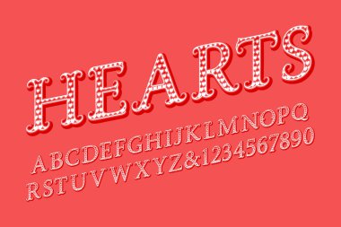 Kalpler harf ve rakam romantik vintage tarzı. İzole İngilizce alfabe.