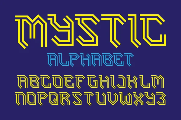 Alphabet Mystique Fonte Stylisée Jeu Alphabet Anglais Isolé — Image vectorielle