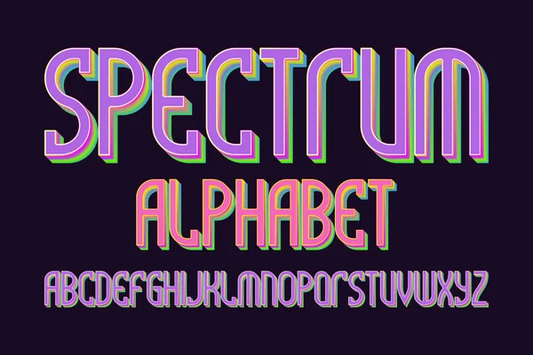Алфавіт Спектру Яскравий Кольоровий Шрифт Ізольований Англійський Алфавіт — стоковий вектор