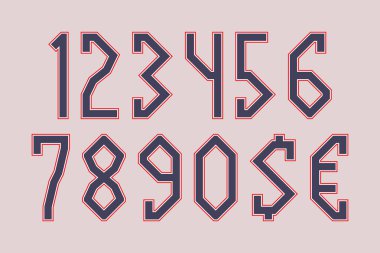 Dolar ve euro para birimi işaretiyle artifakı açısal numaraları.