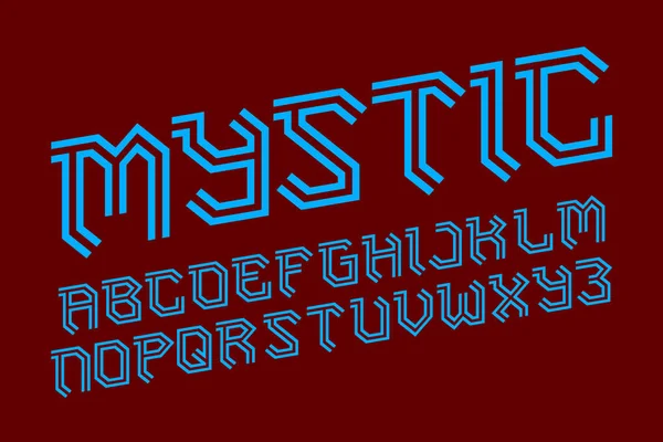 Alphabet Mystique Fonte Stylisée Jeu Alphabet Anglais Isolé — Image vectorielle