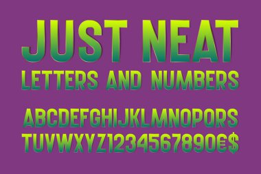 Sadece temiz harfleri ve sayıları para birimi işaretiyle. Altın kenar ile degrade yazı tipi.