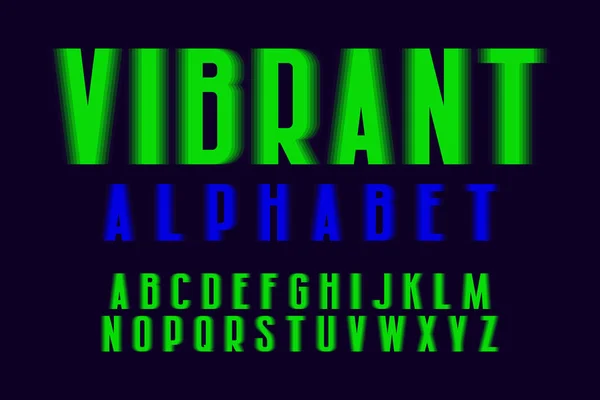 活気のあるアルファベット 石灰緑の色合いの功妙なフォントです 分離の英語のアルファベット — ストックベクタ