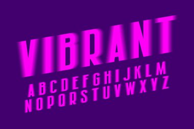 Canlı alfabe. Pembe tonları sanatsal yazı tipi. İzole İngilizce alfabe.