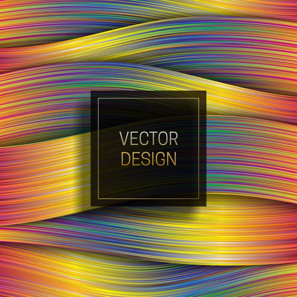 Fondo Capa Holográfica Con Marco Negro Dorado Diseño Empaquetado Moda — Vector de stock