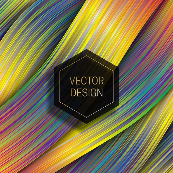 Fondo Capa Holográfica Con Marco Hexagonal Negro Dorado Diseño Empaquetado — Vector de stock