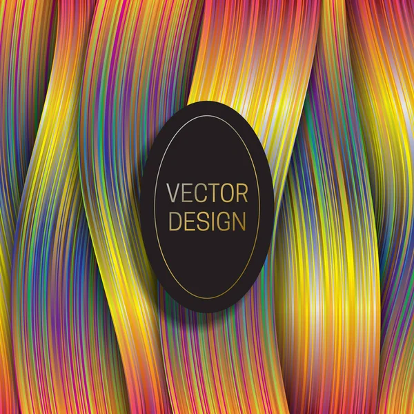 Holographic Layer Background Elliptic Black Gold Frame Trendy Packaging Design — Stock Vector