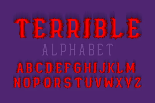 Alfabeto Terribile Caratteri Stilizzati Halloween Alfabeto Inglese Isolato — Vettoriale Stock