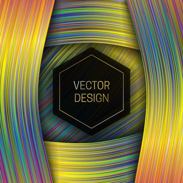 Holografické Pásu Pozadí Hexagonální Černé Zlaté Rámeček Pro Text Šablona — Stockový vektor