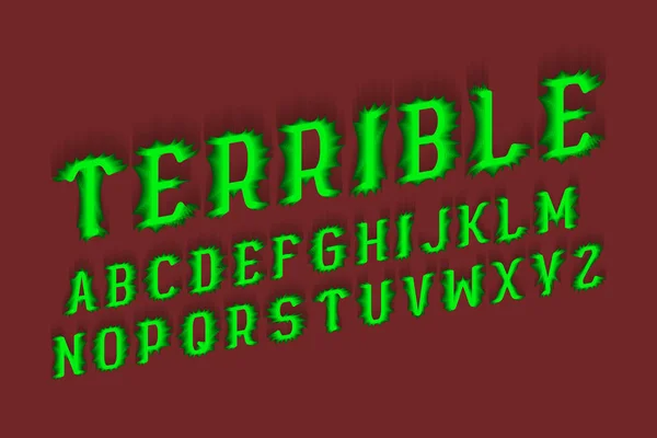 Terrible Alphabet Halloween Stylized Font Isolated English Alphabet — Stock Vector