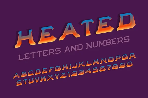 Erhitzte Buchstaben Und Zahlen Heiße Schrift Isoliertes Englisches Alphabet — Stockvektor