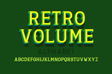 Retro ses izole İngilizce alfabe. Kentsel 3d yazı harfleri.