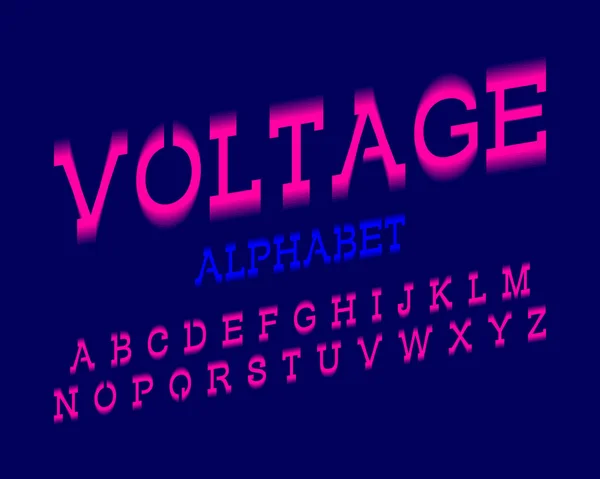 Алфавіт Напруги Рожевий Електричний Міський Шрифт Ізольований Англійський Алфавіт — стоковий вектор