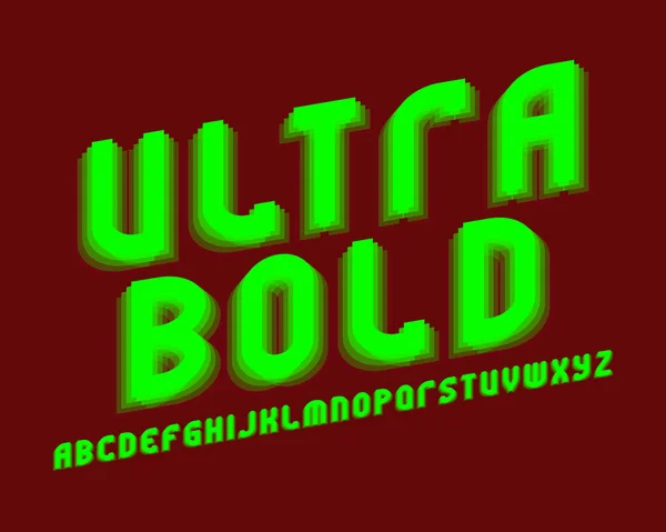 Ultrafett Isoliertes Englisches Alphabet Grüne Lebendige Schrift — Stockvektor