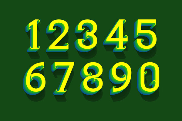 Ретро-векторные числа в 3D городском стиле
.