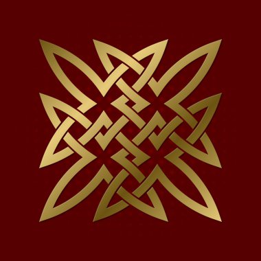 Kutsal Haç pleksus geometrik sembolü. Altın büyülü logosu.