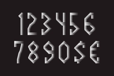 Beyaz fırtınalı sayıları para birimi işaretleri en az kentsel tarzı.