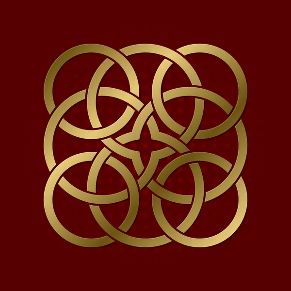 Heliga Geometriska Symbol För Ringar Plexus Gyllene Mandala Logotyp — Stock vektor