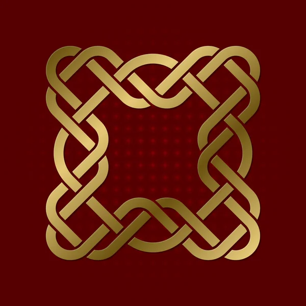 Heliga Geometriska Symbol För Fyra Spetsiga Plexus Gyllene Mandala Logo — Stock vektor